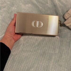 Dior Gold-Tone Ribbed Evening Clutch